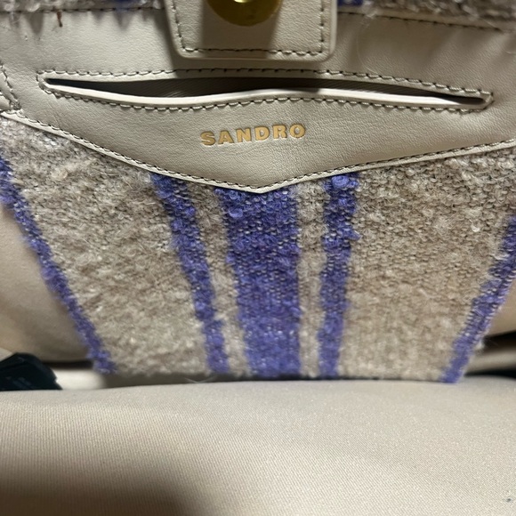 Sandro Beige and Purple Striped Tote - Picture 5 of 6